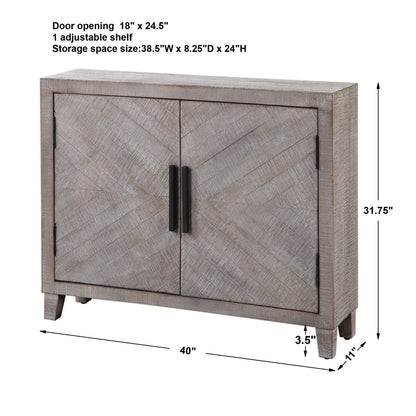 Adalind - Washed Accent Cabinet - White Washed