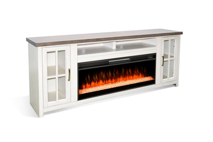 76" Media Console With Electric Fireplace