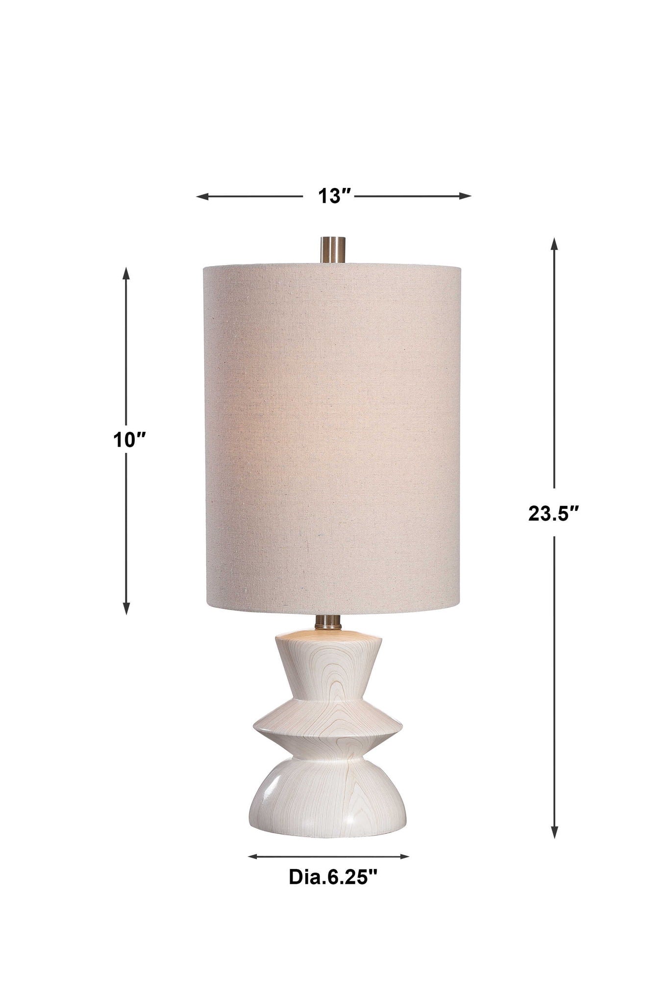 Stevens - Bleached Wood Buffet Lamp - White