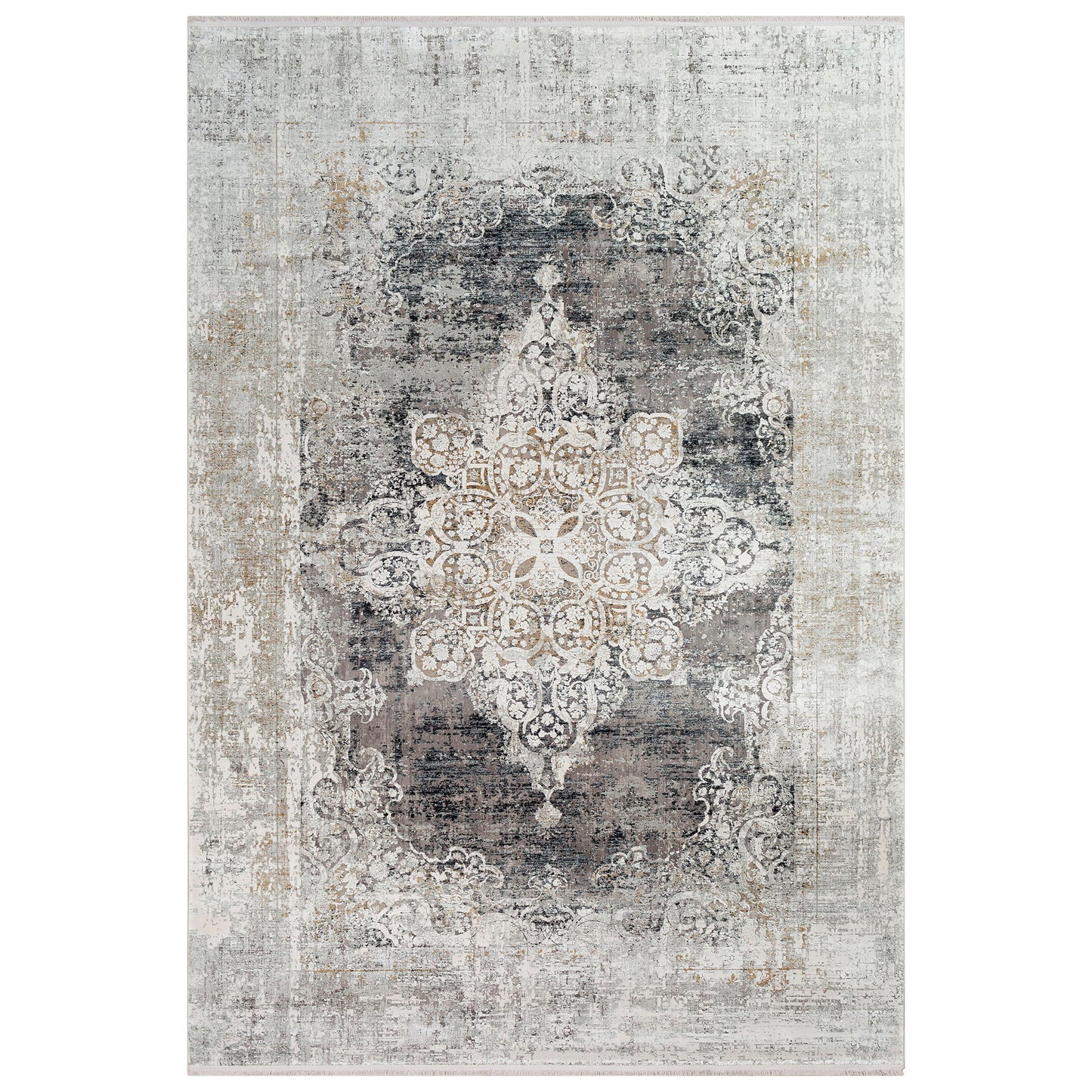 Poneto - Traditional 10 X 14 Rug - Pearl Silver