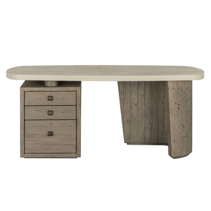 Angus - Solid Wood Desk - Distressed Gray / Antique White