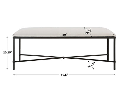 Avenham - Black Framed Bench - White