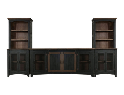 Pueblo - TV Stand / Console / Wall Unit - Black / Medium Brown