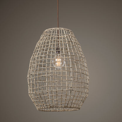 Cross - Weave 1 Light Pendant - Beige