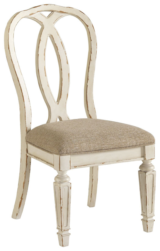 Realyn - Chipped White - Dining Uph Side Chair (Set of 2) - Ribbonback