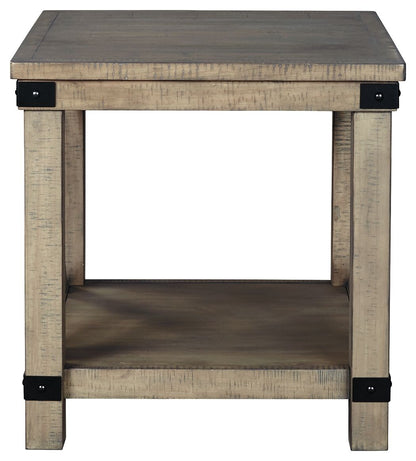 Aldwin - Gray - Rectangular End Table - Crossbuck Styling