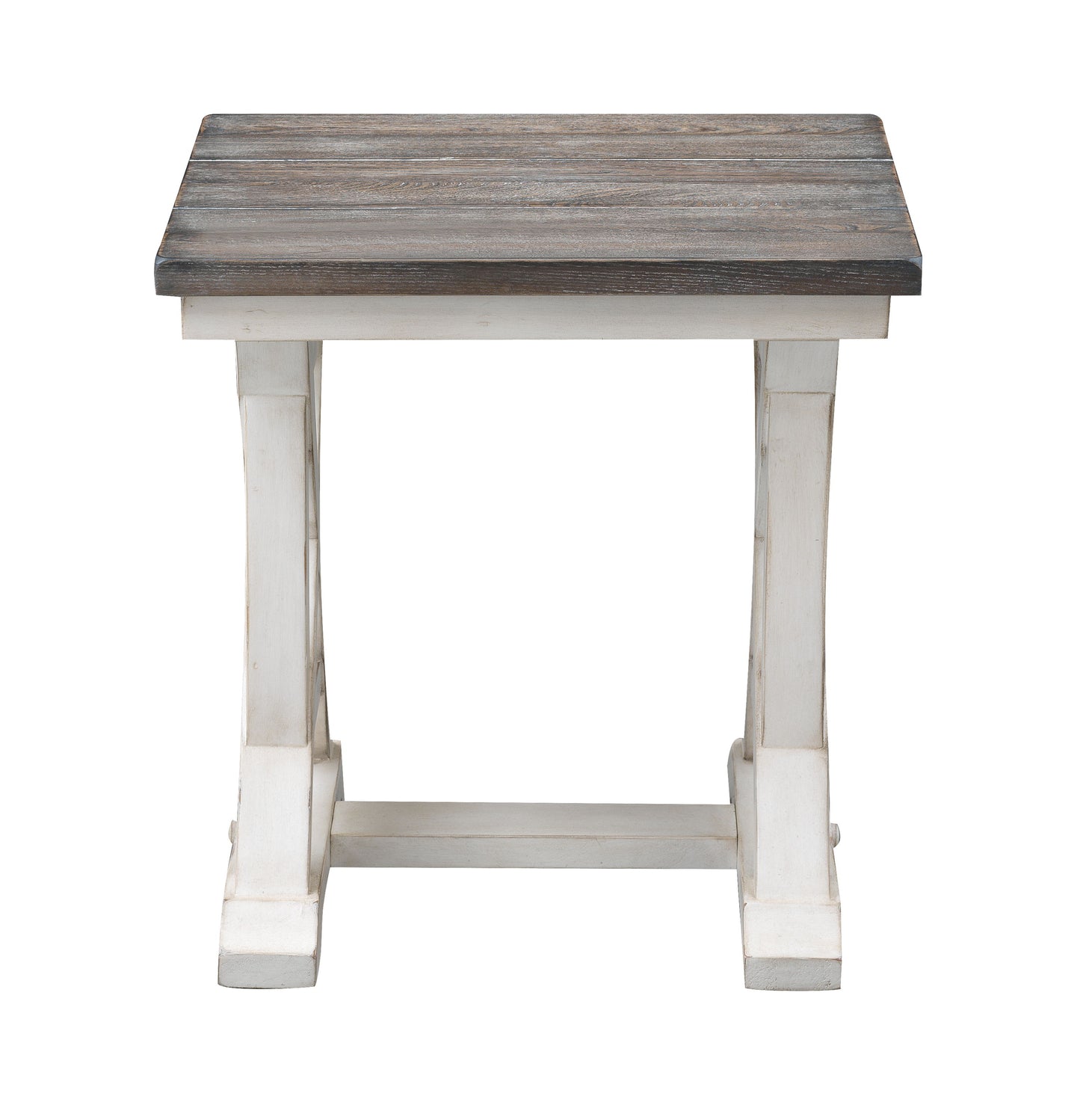 Bar Harbor II - Accent Side End Table With Plank Style Top And Trestle Base