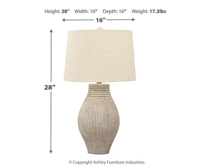 Layal - Beige - Paper Table Lamp