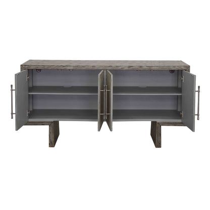 Inverness - Four Door Credenza - Blue Gray / Cream