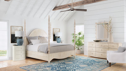 Serenity - Wavecrest Oval Nightstand - White