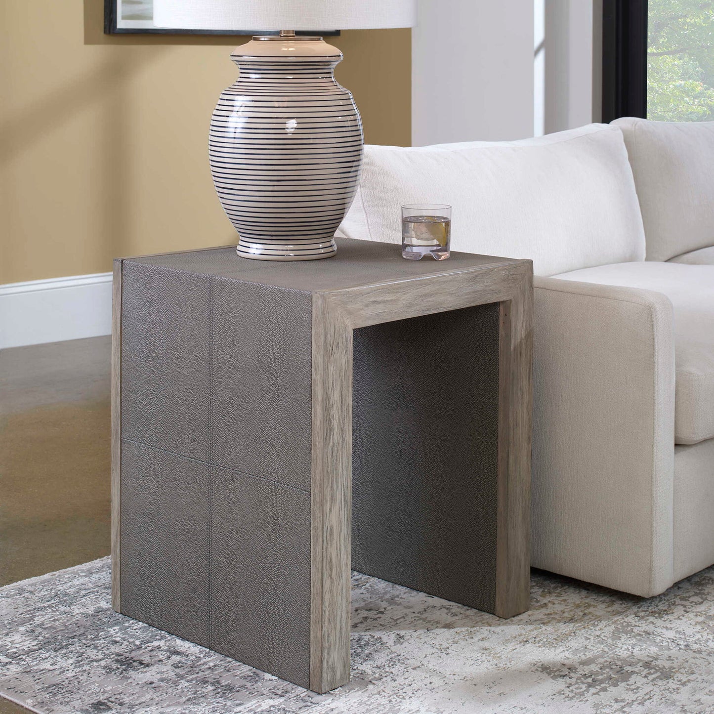 Aerina - Modern End Table - Gray