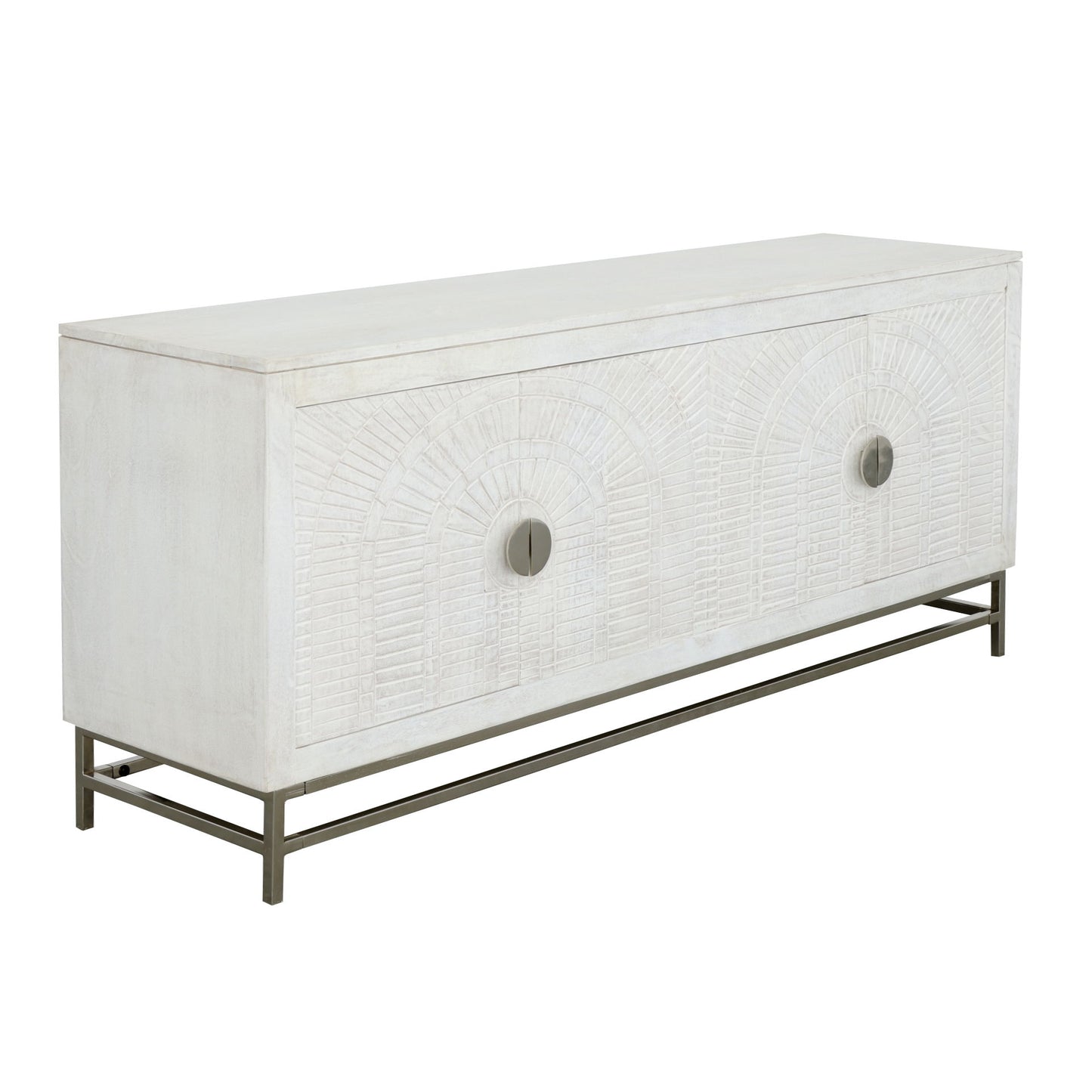 Amaya - Four Door Credenza - Romano Whitewash