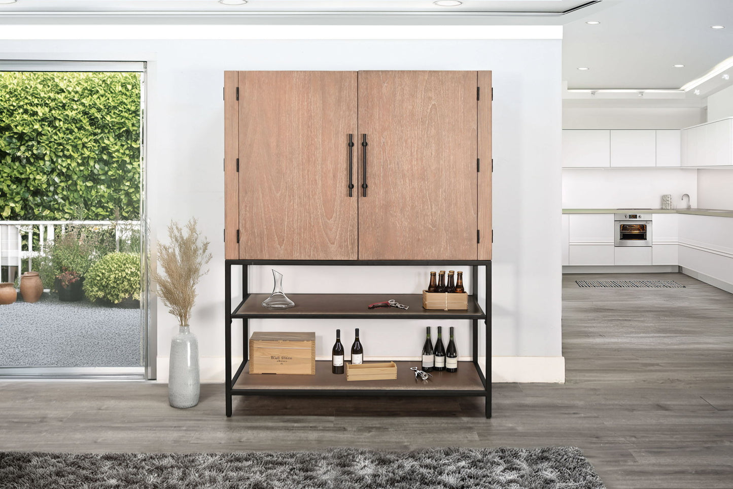 Violet - Wine Bar Cabinet - Oak Grove