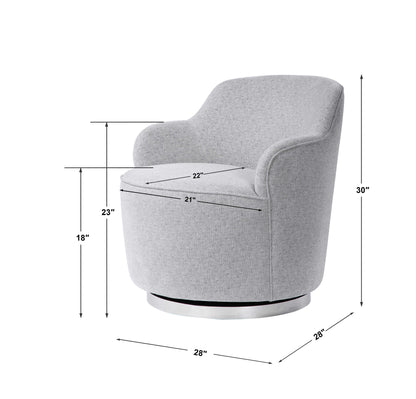 Hobart - Casual Swivel Chair - Gray