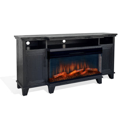 66" Media Console With Panoramic Electric Fireplace - Umbra