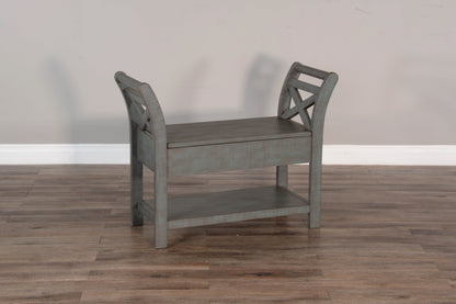 Ranch House - Accent Bench With Storage - Dark Gray / Blue