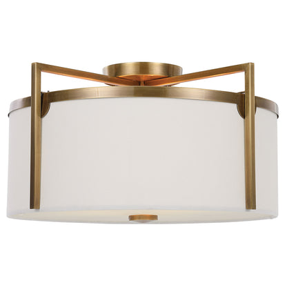 Colfax - 3 Light Semi Flush - Brass