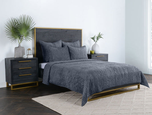 Bari - Velvet Queen Quilt - Sea Fog