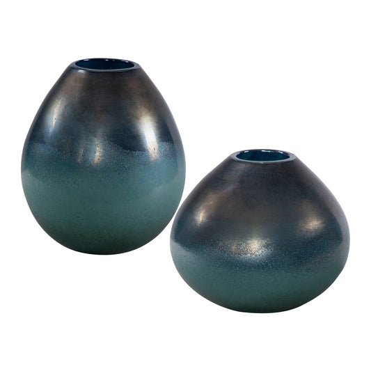 Rian - Vases (Set of 2) - Aqua Bronze