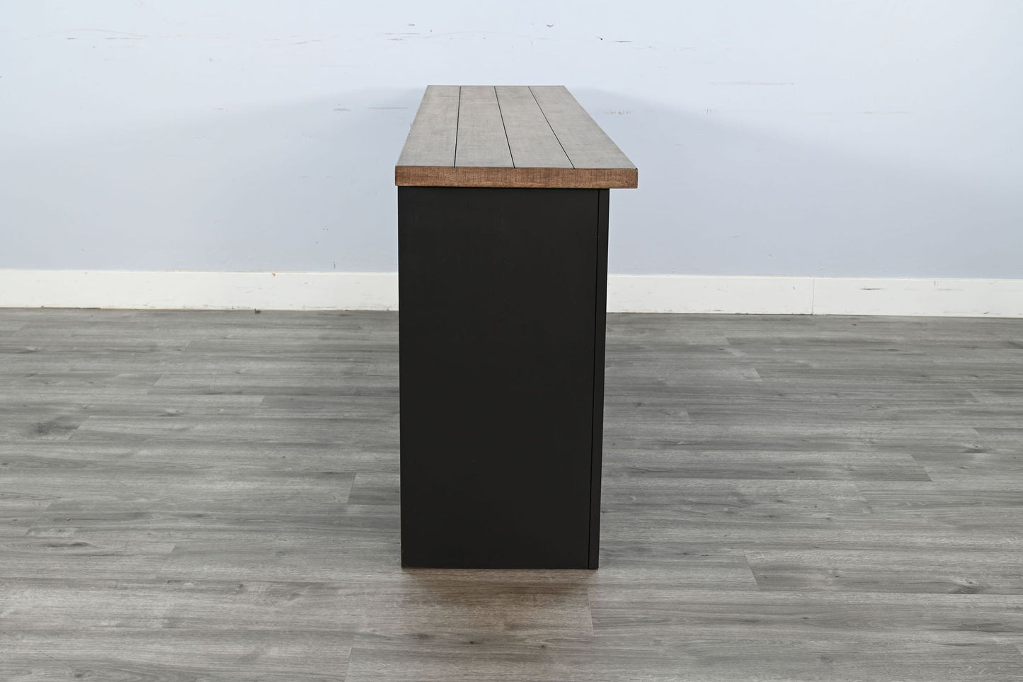 Savanah - Contemporary Console Table With Arched Cutout - Desert Rock / Black Magic