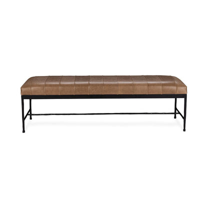 Madeleine - Leather Bench - Taupe