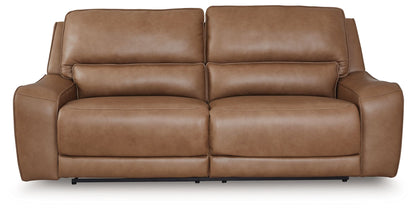 DeepWakes - 2 Seat Power Reclining Sofa Adjustable Headrest - Caramel