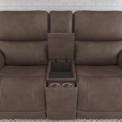 Carter - Power Reclining Loveseat With Console & Power Headrests & Lumbar - Cappuccino