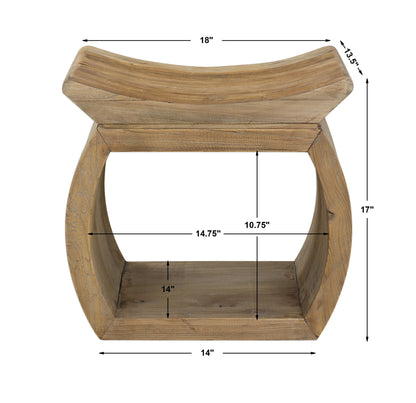 Connor - Elm Accent Stool - Light Brown