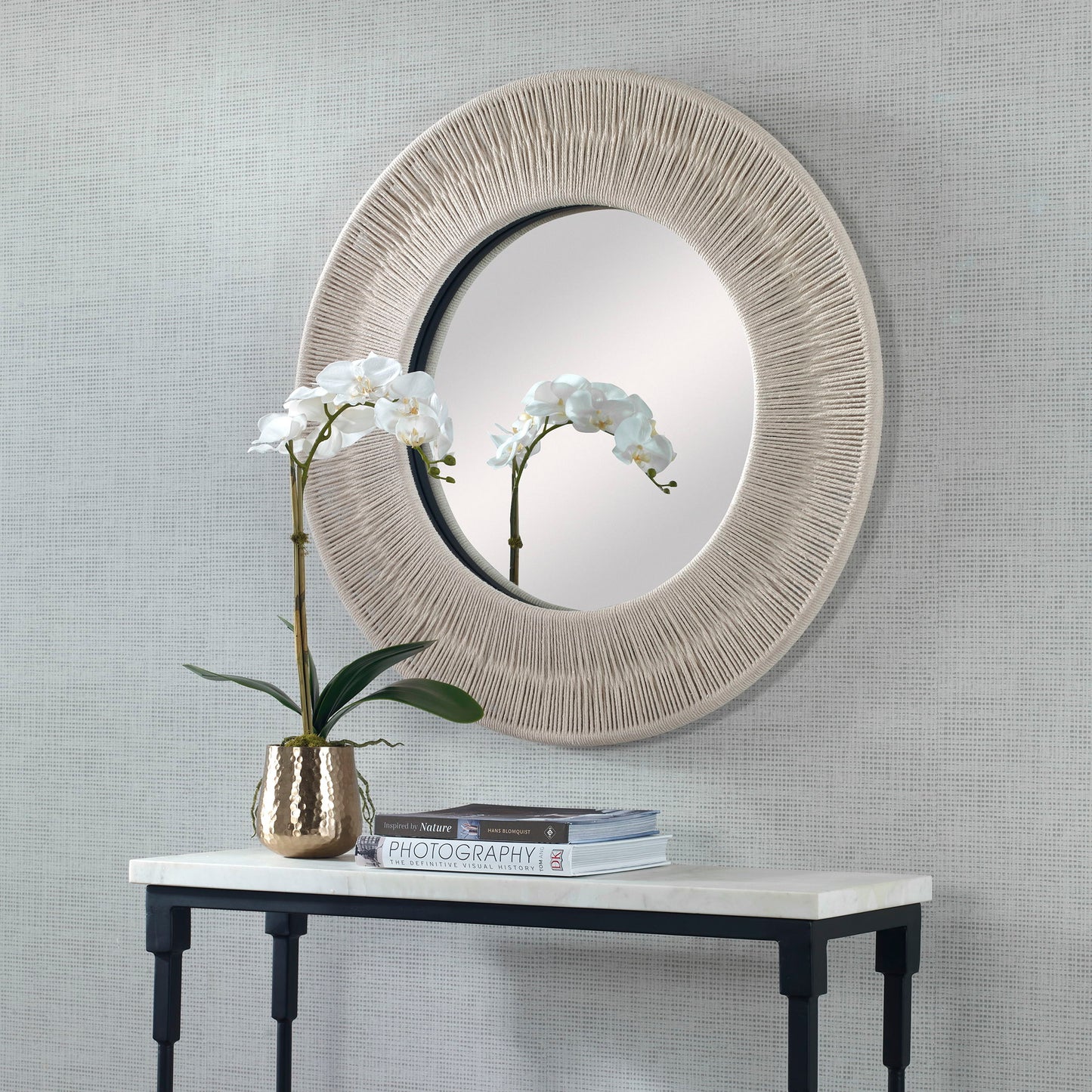 Sailor's Knot - Small Round Mirror - White