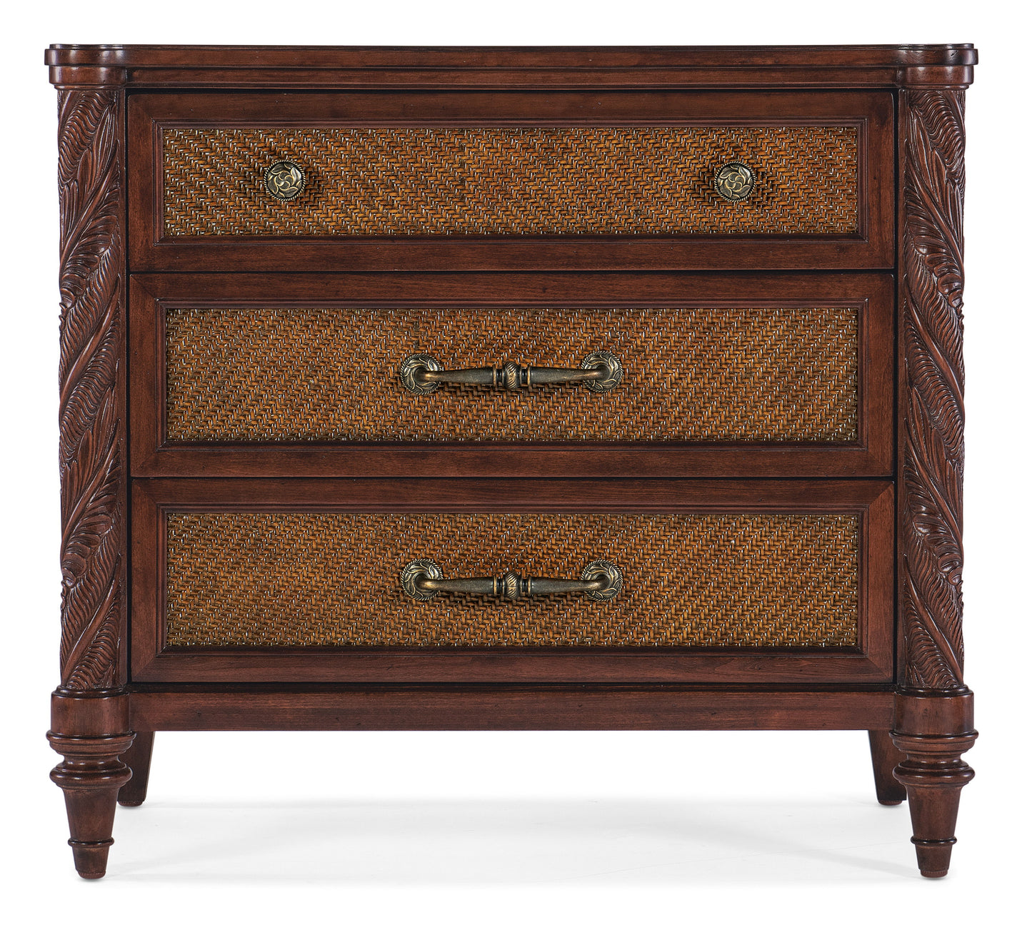 Charleston - Three-Drawer Traditional Nightstand - Dark Brown