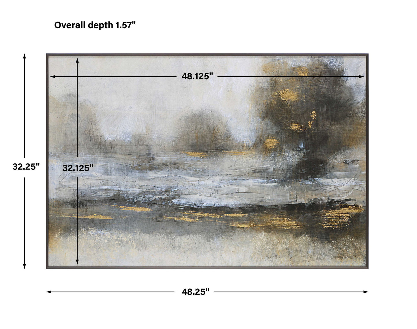 Gilt - Misty Landscape Framed Print - Pearl Silver