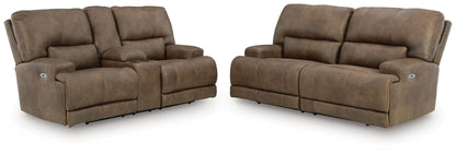 Beckley Place - 2 Pc. - Power Reclining Sofa And Loveseat - Earth