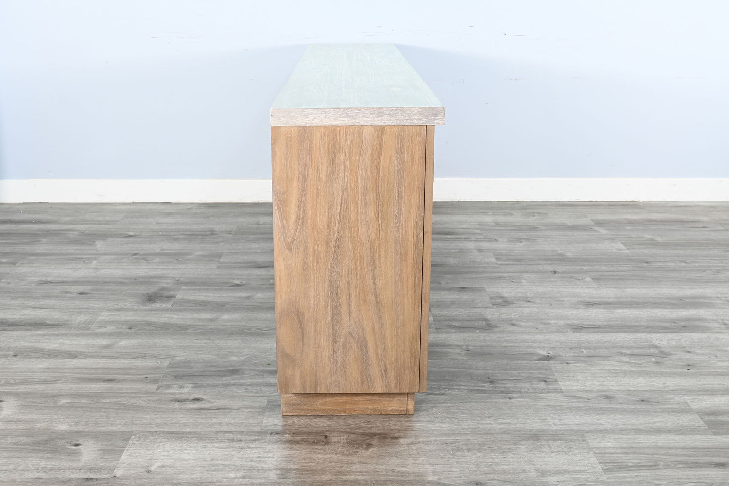 78" Media Console - Light Gray / Wheat