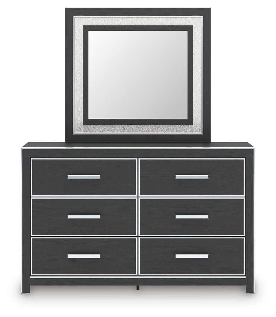 Zuraleus - 4 Pc. - Queen Upholstered Bed With Roll Slats, Dresser, Mirror And Nightstand - Black