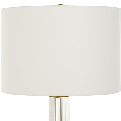 Crystal Column - Table Lamp - Pearl Silver