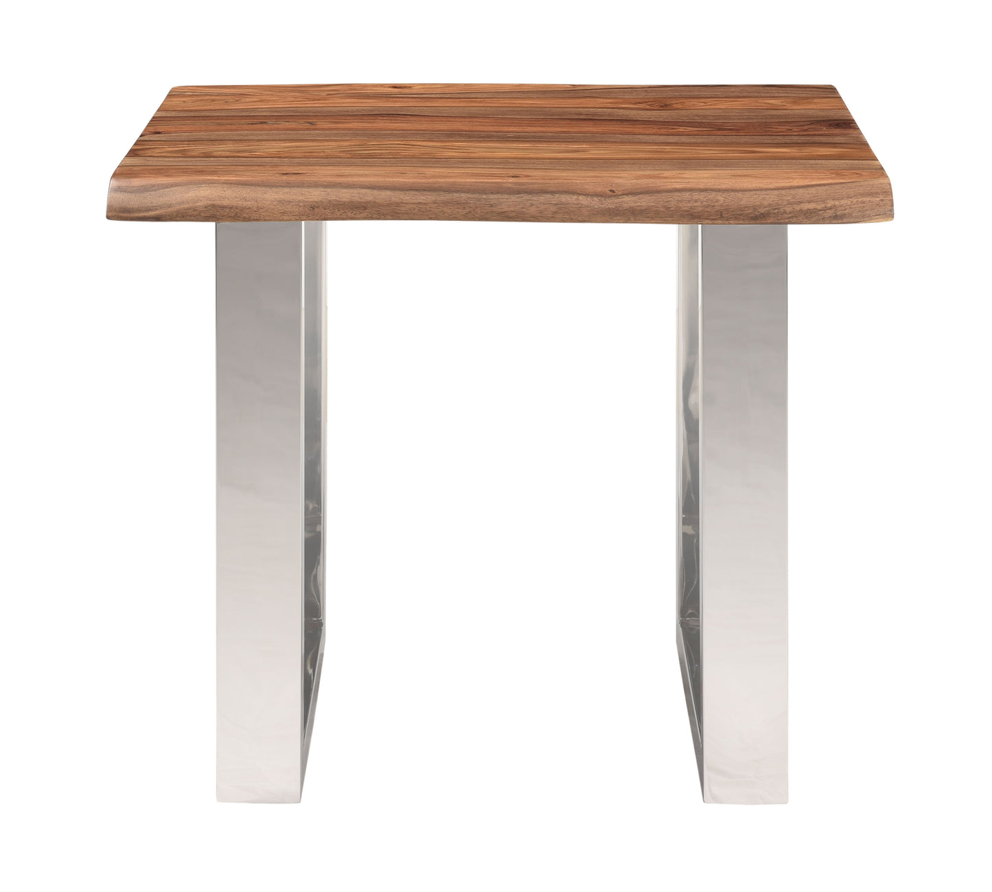 Brownstone 2.0 - Solid Wood Live Edge Topped Table With Chrome Legs