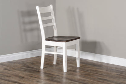 Carriage House - Ladderback Chair - White / Dark Brown