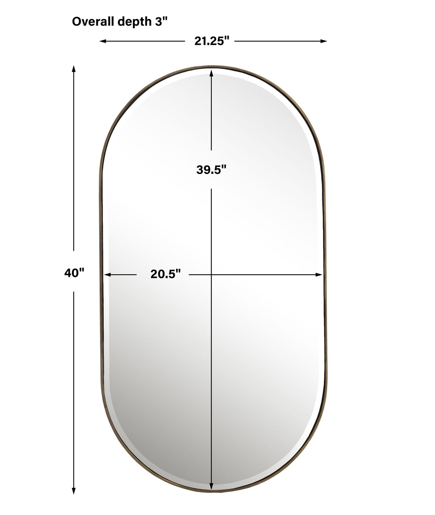 Lago - Oval Gold Mirror