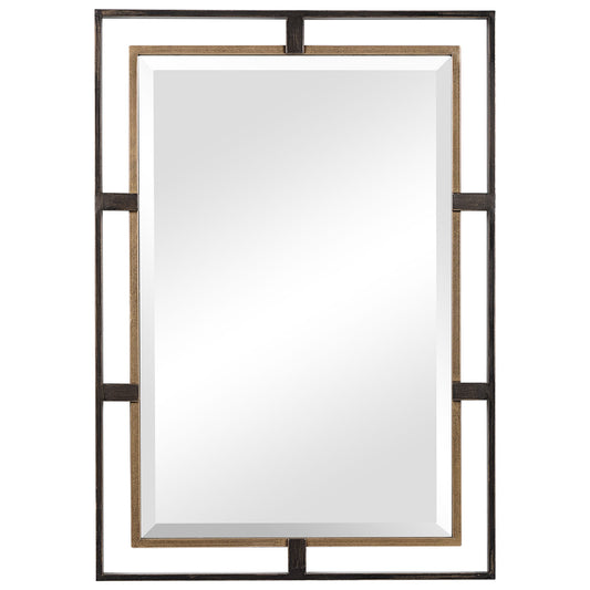 Carrizo - Rectangle Mirror - Gold & Bronze