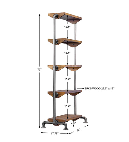 Rhordyn - Industrial Etagere - Light Brown