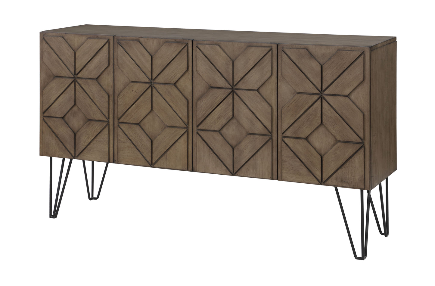 Faro - Four Door Credenza - Jessup Medium Brown