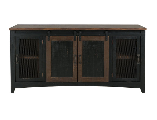 Pueblo - TV Stand / Console / Wall Unit - Black / Medium Brown