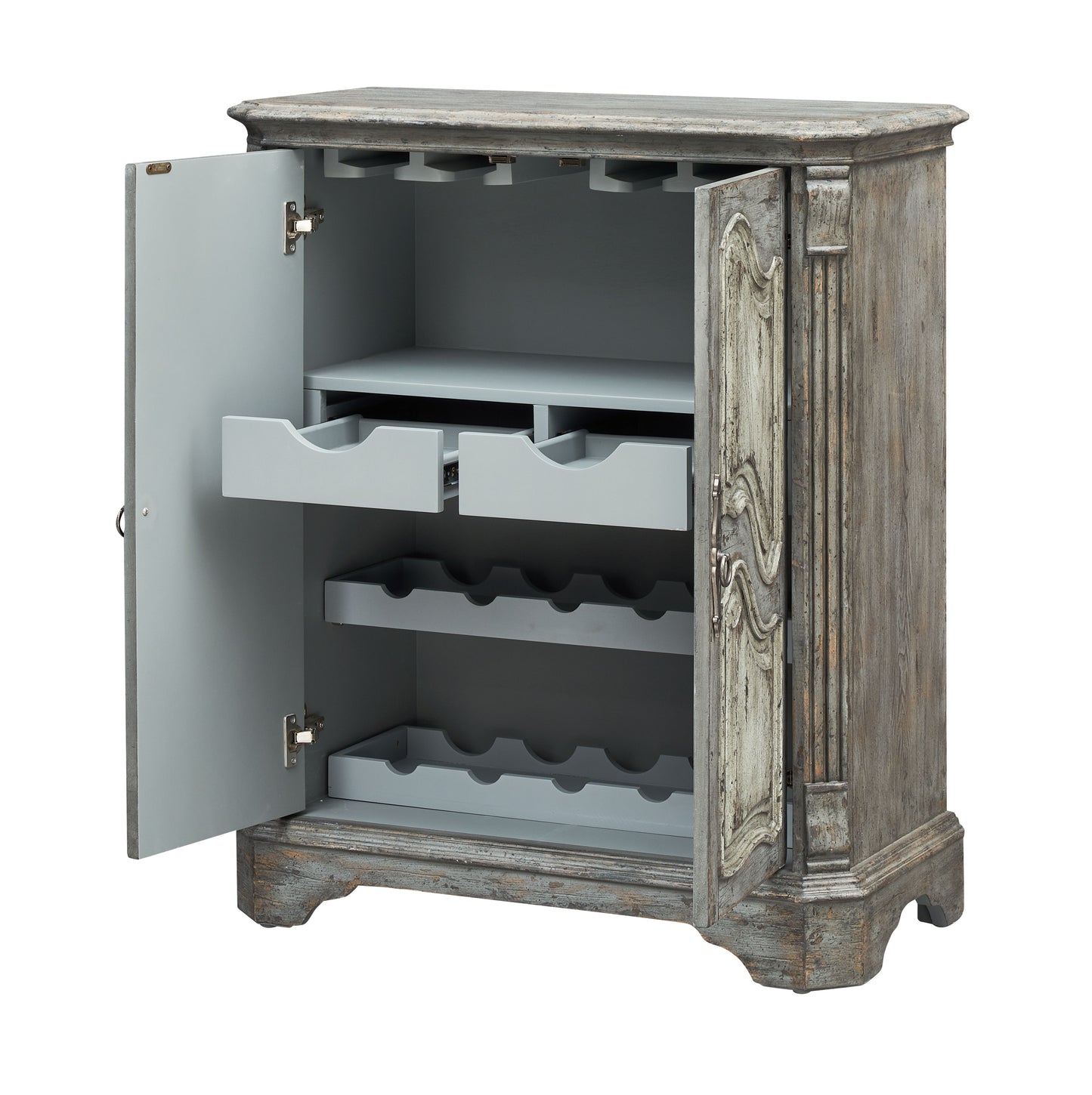 Wyatt - Two Door Wine Cabinet - Kraven Two Tone