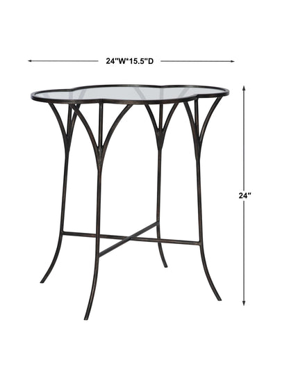 Adhira - Glass Accent Table - Black