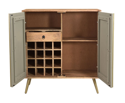 Grayleigh - Two Door Bar Cabinet - Natural / Cement Gray