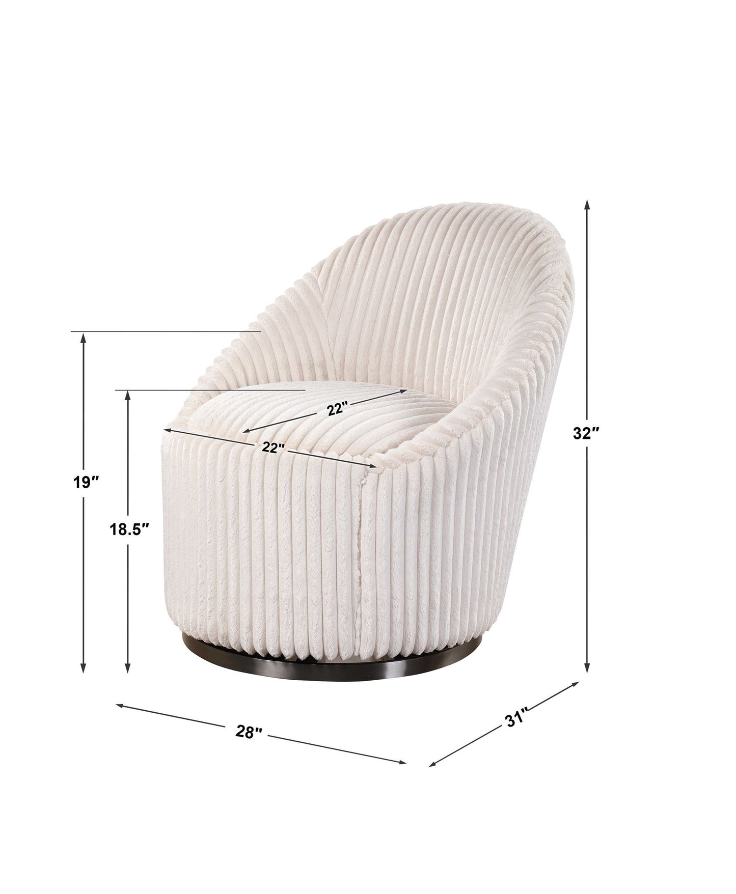 Crue - Swivel Chair - White