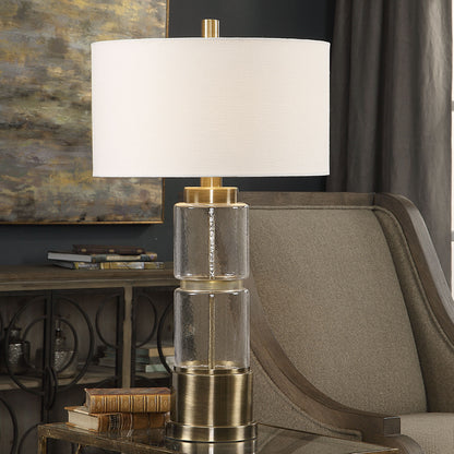 Vaiga - Glass Column Lamp - Gold