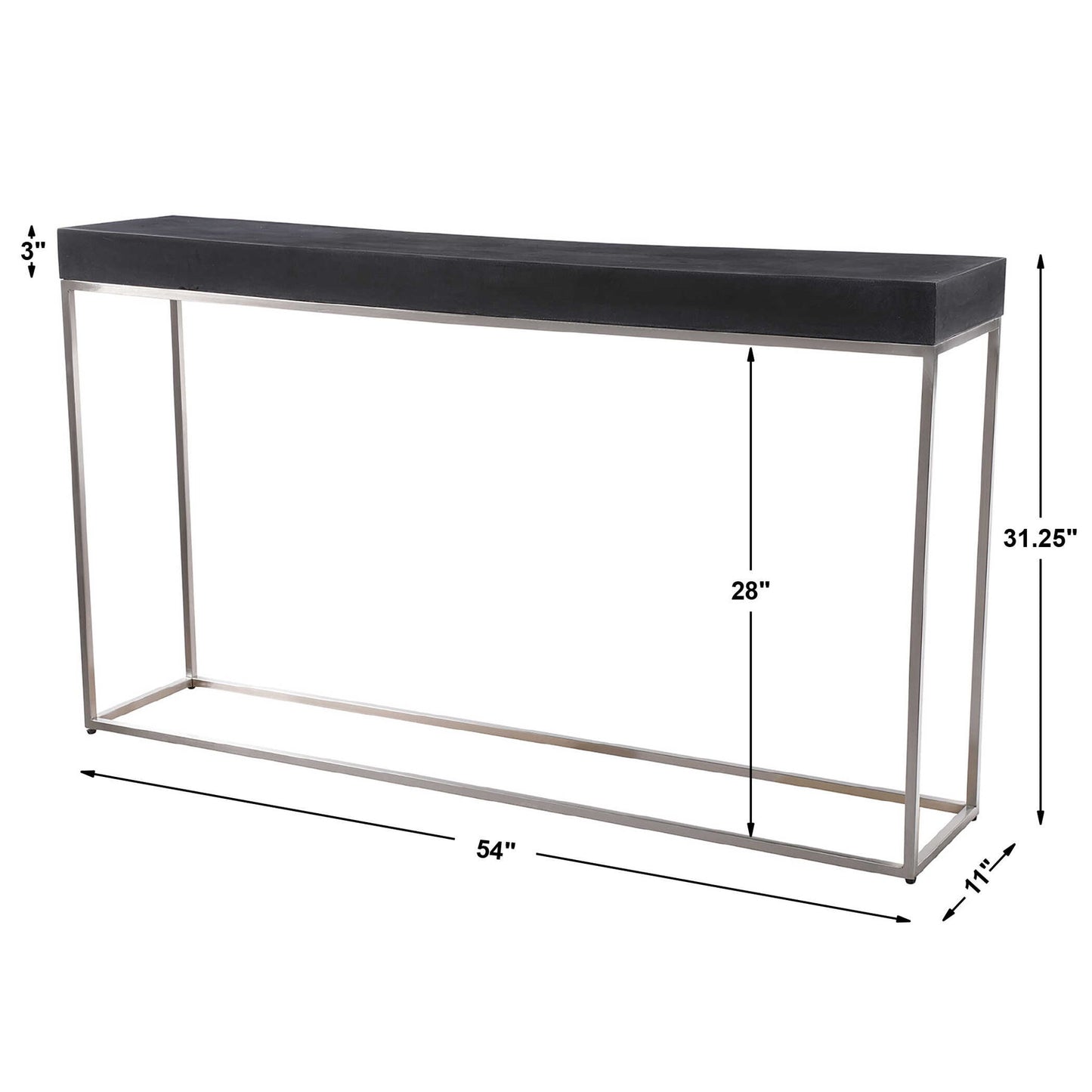 Jase - Concrete Console Table - Black