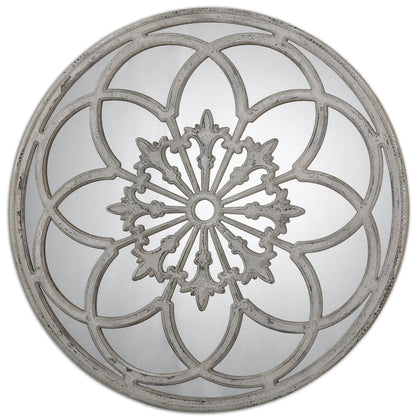 Conselyea - Round Mirror - Pearl Silver