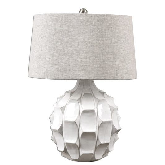 Guerina - Scalloped Lamp - White